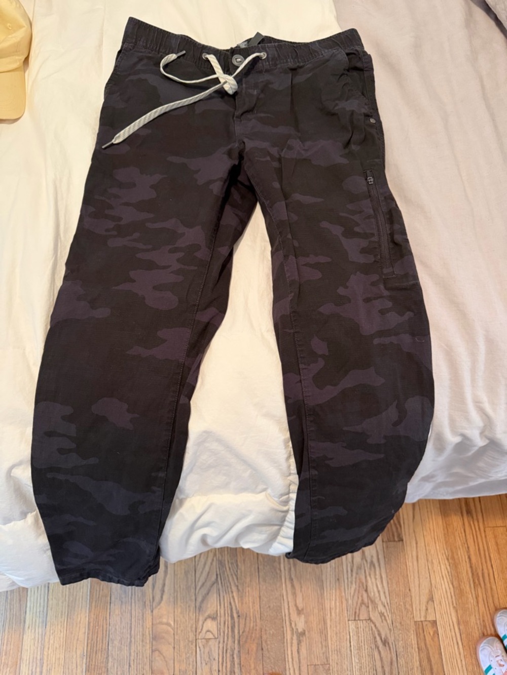 Vuori Black/Gray Camo Cargo Pants with Drawstring